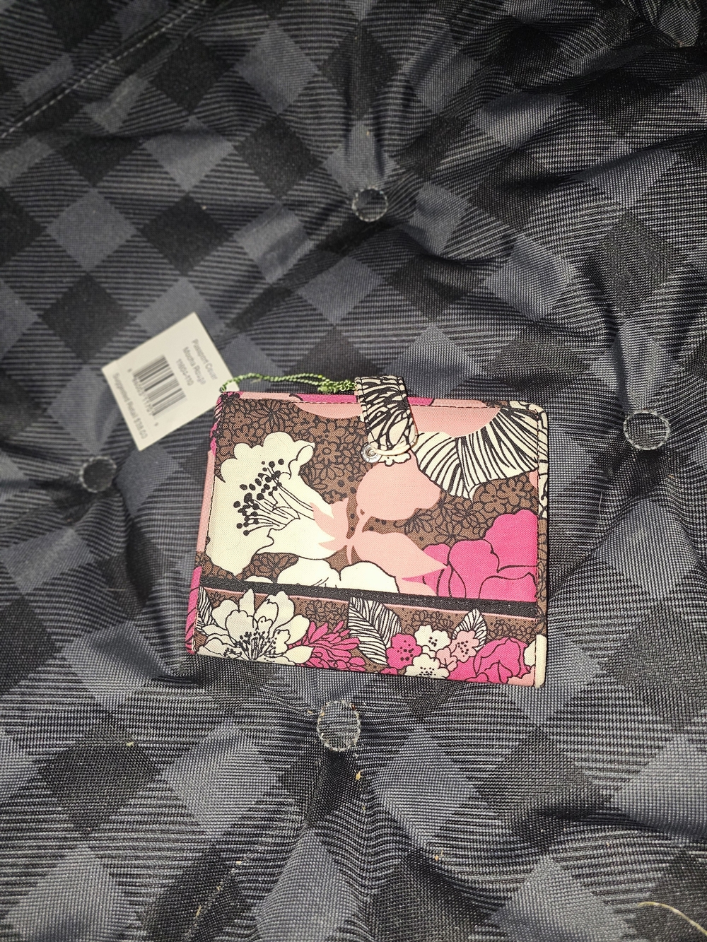 Vera Bradley Passport Holder / Passport Cover in the retired Mocha Rouge floral